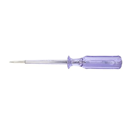 Fielect 3pcs Voltage Tester Voltage Detector Pen Circuit Tester Tool Flat-Blade Slotted Screwdriver Test Pen JRDB-936 AC/DC 100-500V Purple Clear