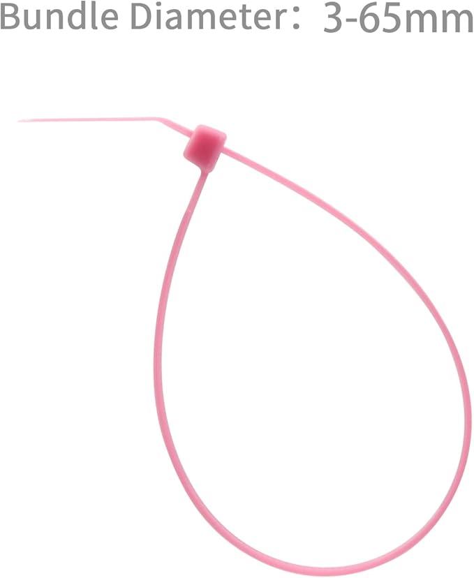 XINGO 100PCS Cable Zip Ties Heavy Duty, Premium Nylon Plastic Wire Ties with 50 Pounds Tensile Strength, Self-Locking Black Nylon Zip Ties for Indoor and Outdoor (10 inch, Pink)