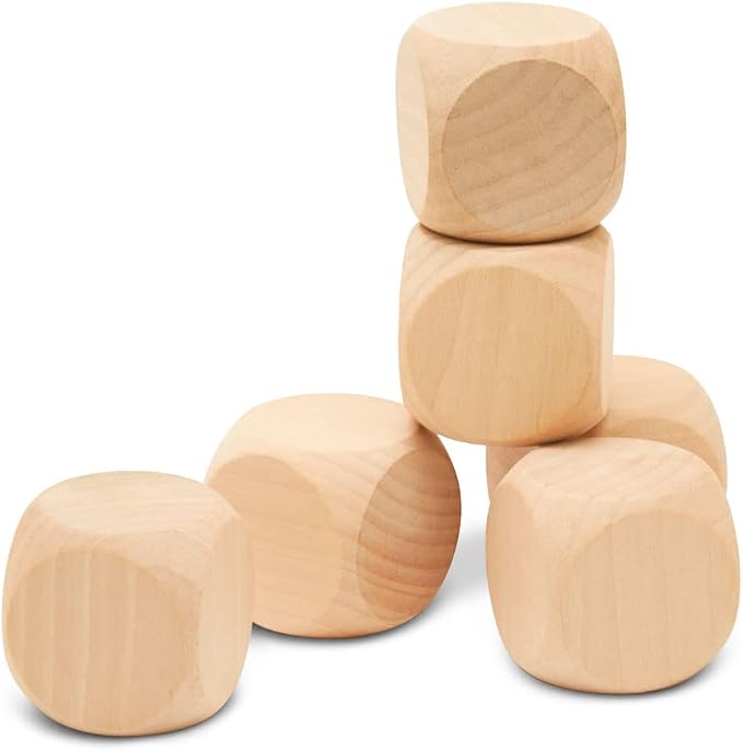 Wooden Blank Dice 1-1/2 inch x 1-1/2 inch, and Parties, by Woodpeckers by Woodpeckers