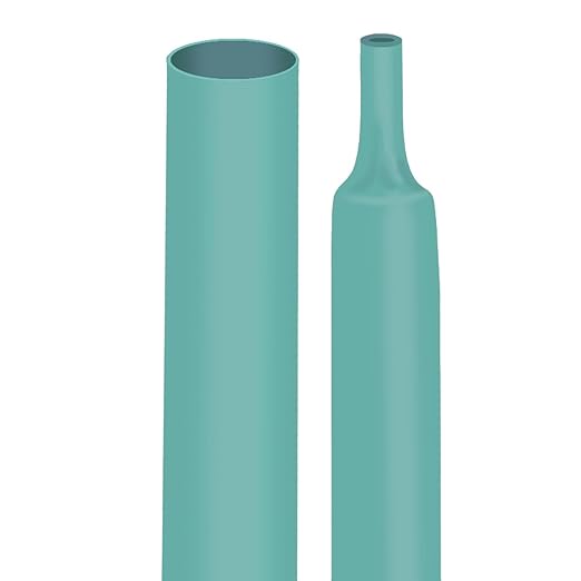 XHF 1 Inch 4Ft 3:1 Waterproof Heat Shrink Tubing Roll Marine Grade Adhesive Lined Heat Shrink Tube, Insulation Sealing Oil-Proof Wear-Resistant Green