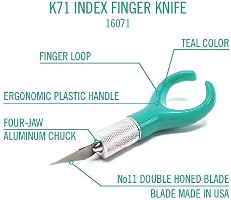 Excel Blades K71 Fingertip Craft Knife, #11 Blade, Rubber Grip - Image 2