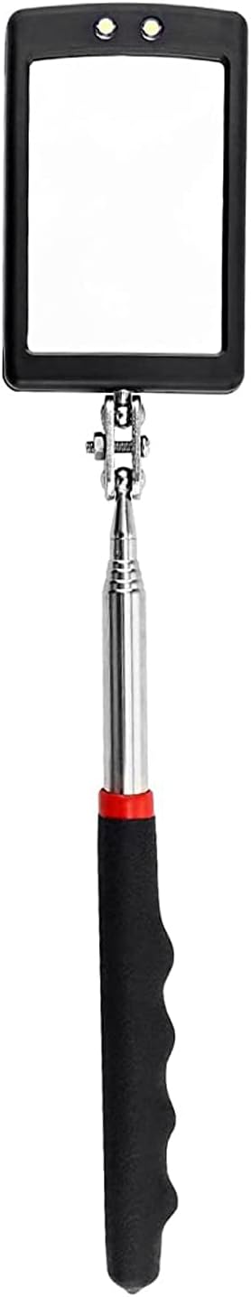 Inspection mirror telescoping with light Mirror practical addition to car repair, and anyone's toolbox Inspection Tool for Checking Vehicle, and Other Small Parts Extended (Inspection mirror-1PCS)