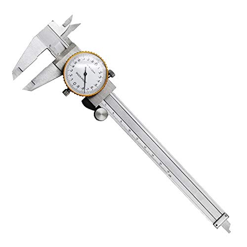 Dial Calipers 15 cm, 0.02 mm Accuracy Stainless Steel Vernier Caliper Imperial Caliper Shockproof Metric Measuring Tool