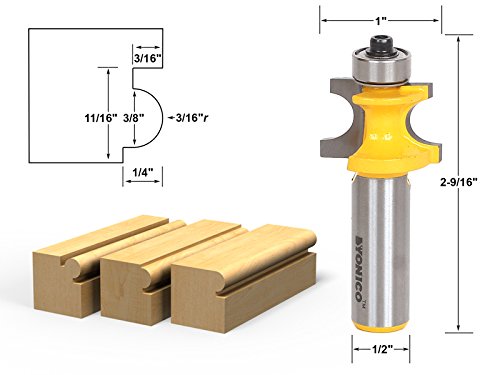 YONICO Bullnose Beading Router Bits 3/8-Inch Bead 1/2-Inch Shank 13192