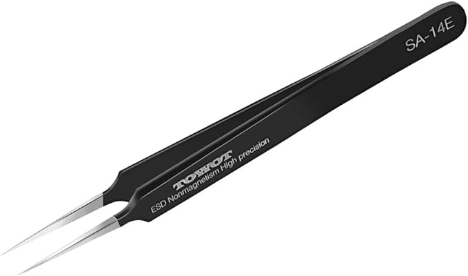 TOWOT Precision Tweezers, Anti-static Stainless Steel Pointed Tweezers by TOWOTPrecisionTool