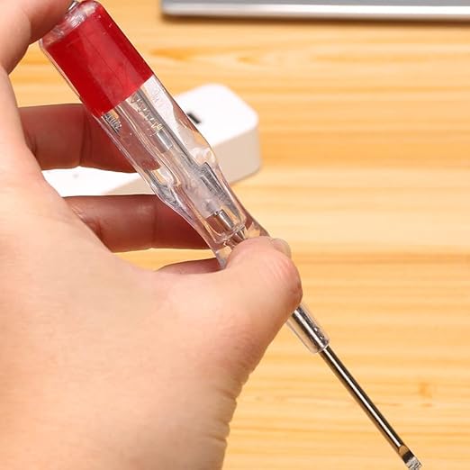 Fielect 3pcs Voltage Tester Voltage Detector Pen Circuit Tester Tool Steel Batch Slotted Test Pencil JRDB-859 AC/DC 100-500V Clear