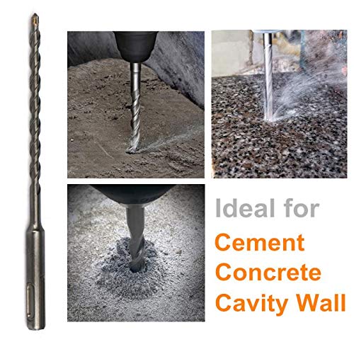 10PCS, 3/16" x 6", SDS Plus, Hammer Drill Bits, Rotary Hammer Drill Bits