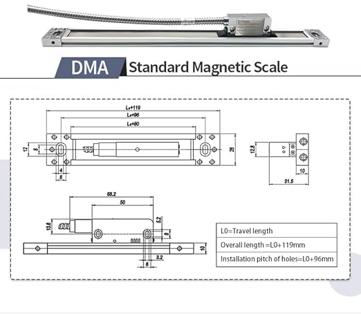 Milling Machine 16" x18”x38 3 Axis DRO Set Magnetic Scale 3 Axis DRO Digital Readout System for Lathe Mill Milling Machine DRO