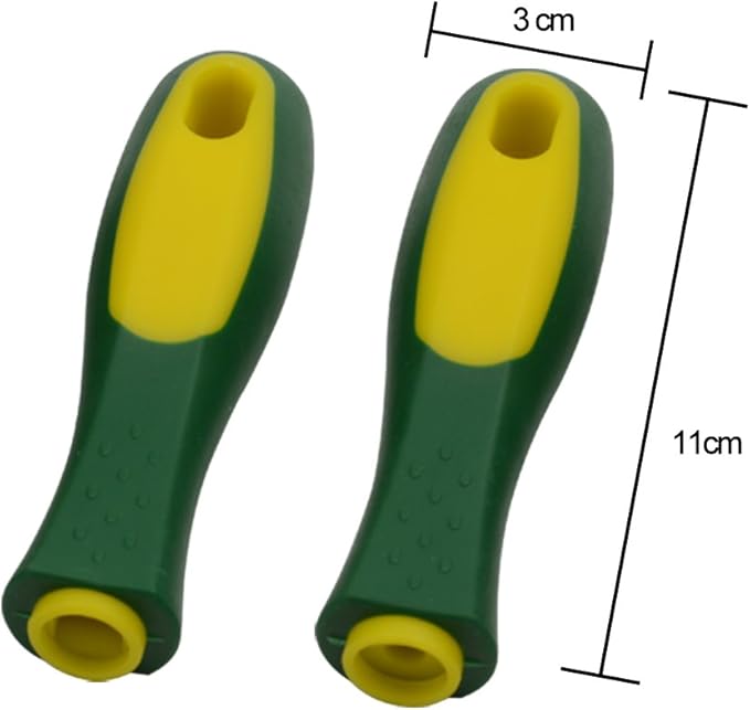 ASNOMY Ergonomic Rubber File Handle for File or Mills, Round Hole and Rectangular hole, 4-1/3" Length (4 pack)