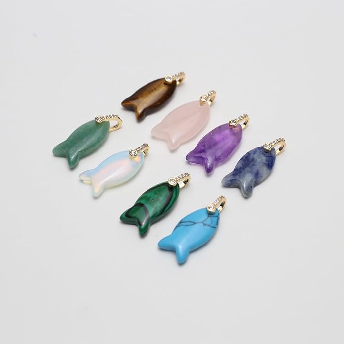 LE SKY Natural Stone Pendants Healing Crystal Gemstones - Image 2