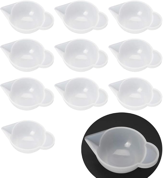 Luckycivia 10 Pcs Silicone Mold Cup Dispenser, Mini Measuring Cup, Color by Unknown