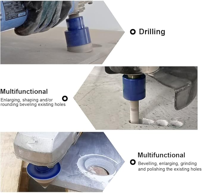 SHDIATOOL Diamond Drilling Core Bits Set Chamfer Bits for Porcelain Tile Marble Ceramic Granite Milling Kit 5/8"-11 10pieces