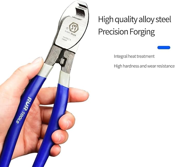 9.5 Inch Steel Cable Cutters – Wire Cutters Heavy Duty,Wire Rope Cutters,Precision-Cut Chromium-Vanadium Steel (56HRC) for Aluminum, Copper, Wires & Cables. Sharp, Durable & Effortless Cutting