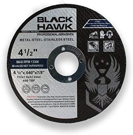 BHA Metal and Stainless Steel Thin Cut Off Wheels for Angle Grinders, 4.5” x .040” x 7/8” - 25 Pack