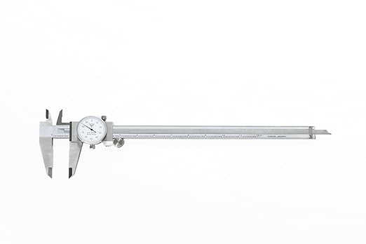 PEC Dial Caliper 0-12 Inch, Stainless Steel Precision Measuring Tool with Shock-Proof Dial, High Accuracy ±0.001"