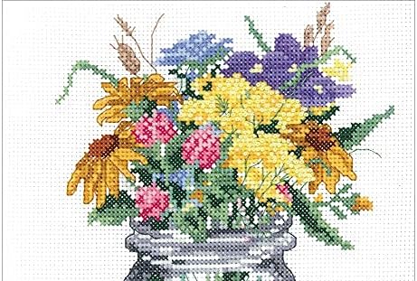 Janlynn 017-0112 "Wildflower Jar Counted Cross Stitch Kit - Image 3