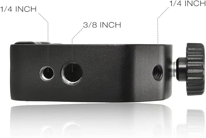 Universal C-Clamp Aluminum Support Clamp Desktop Mount Holder Stand with 1/4" and 3/8" Thread Black(2 Pcs)