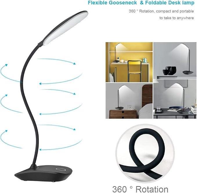 DEEPLITE LED Desk Lamp Battery Operated Lights Cordless Rechargeable Lamp - Image 3