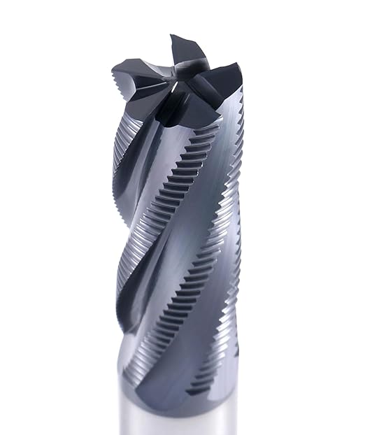 Accusize Industrial Tools 1'' Fine Tooth M42 8% Cobalt Tialn Roughing End Mill, 1'' Shk Dia, 3'' Flute Length, 5-1/2'' Oal, 5 Flute, 1104-0031