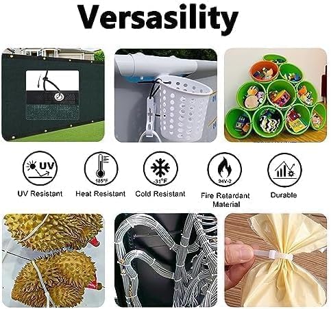250lb White Zip Ties Heavy Duty 12 Inch Outdoor, Extra Large Cable Tie Wraps - Image 5