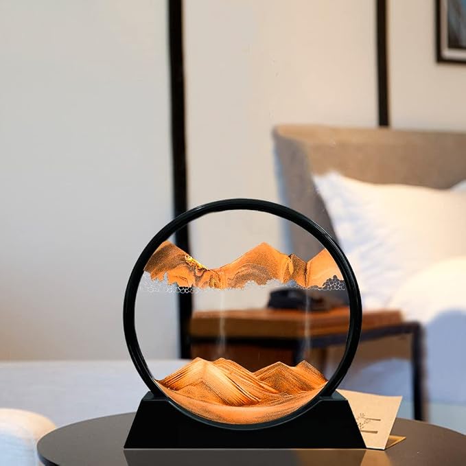 Muyan Moving Sand Art Picture Sandscapes in Motion Round Glass 3D Deep Sea Sand - Image 3