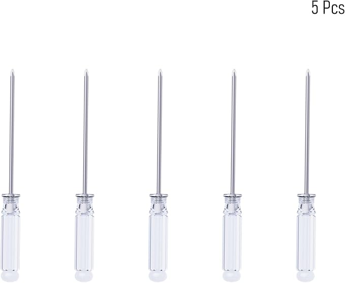 5PCS Mini Phillips Screwdriver, 3mm Cross Head with Clear Non-slip Handle for Small Appliances, 4.72"(120mm) Total Length, Non-magnetic