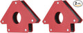HARFINGTON 2pcs Welding Magnets 77.16 lbs Magnetic Welding Clamp Holder Iron Spray Paint Arrow-Shaped Tool 45, 90, 135 Degree with Center Hole for Fixed Angles, Red