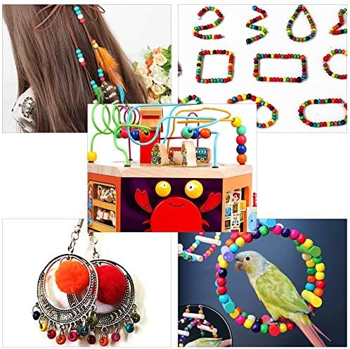 AD Beads Wood Spacer Loose Wooden Craft Beads Big Hole Beads Assorted - Image 5