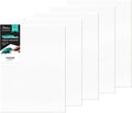 Canvas Boards 5-Pack 12"x16" – Flat Canvas Panels, Primed Polyester-Cotton by KAKKUE