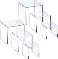 HIIMIEI Clear Acrylic Display Risers 2 Sets, 3-Tier Risers Stands Showcase by HIIMIEI