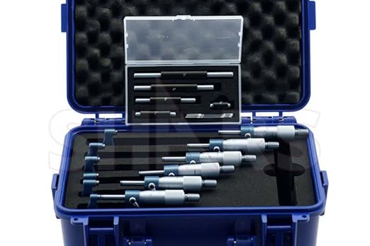 Shars 0-6" Premium Outside Micrometer 0.0001" Precision Solid Metal Frame Carbide Tip 6 pcs Set 303-2653N R