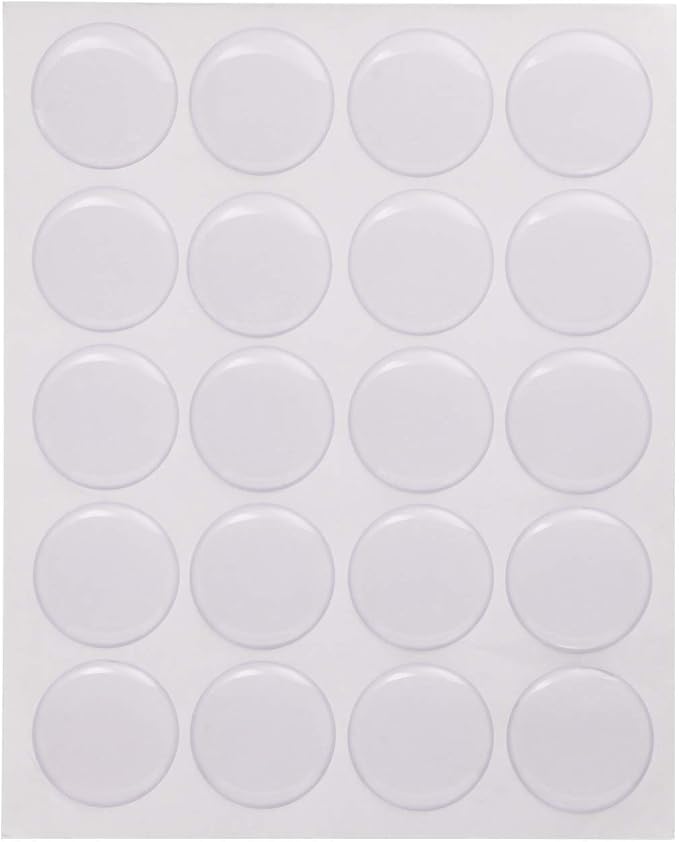 Shapenty 1Inch/25mm Clear Round Epoxy Resin Dome Stickers Circles Dots - Image 2