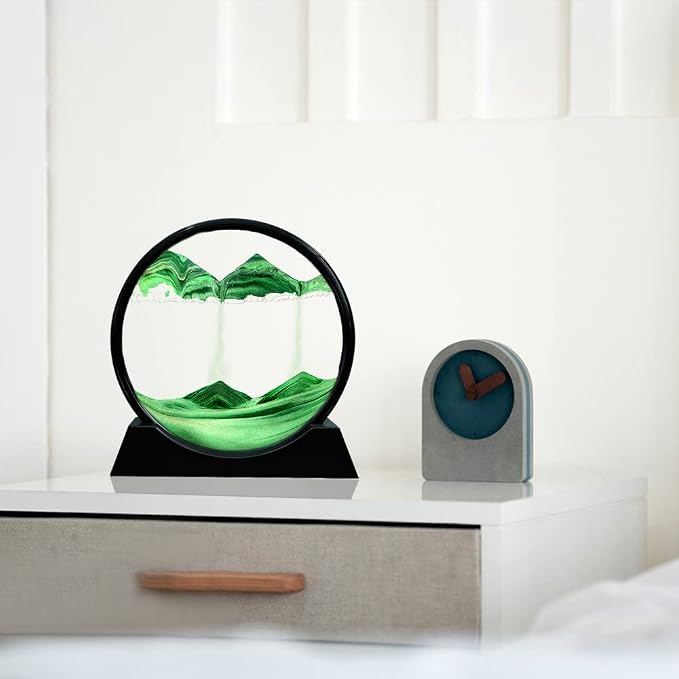 Muyan Moving Sand Art Picture Sandscapes in Motion Round Glass 3D Deep Sea Sand - Image 7