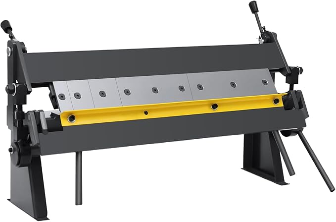 Pan and Box Brake,24 Inch Sheet Metal Bender,0-135° Bending Precision Solid Construction Sheet Metal Brake with 5 removable Fingers,Industrial Sheet Metal Hand Brake for Shear,Bending,Rolling