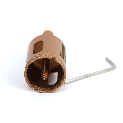 Brazed Diamond 1-1/4 inch Hole Saw with Center Drill Bit for Ceramic,Porcelain,Tile,Glass,Granite Quartz,Marble,Gemstone,Dry Drilling 32mm