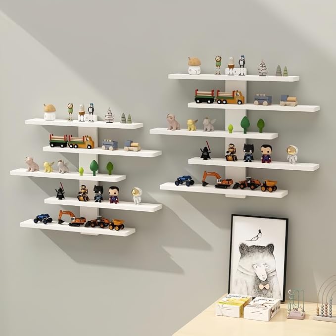 5-Tier Floating Wall Mounted Shelves, Wall Display Storage Shelf - Image 3
