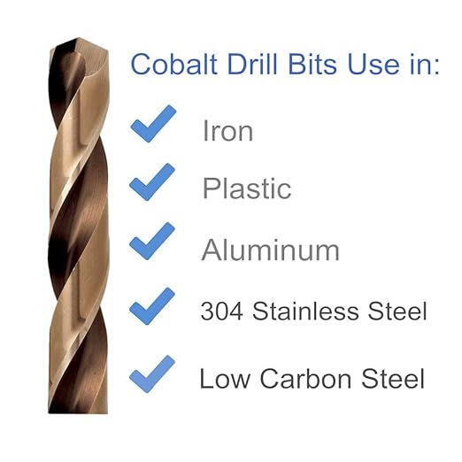 60PCS, (1/16"-9/64"), M35 Cobalt Drill Bits