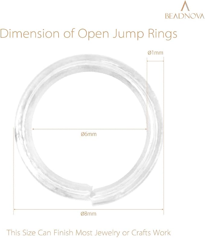 BEADNOVA 8mm Open Jump Rings Silver Jump Rings - Image 3