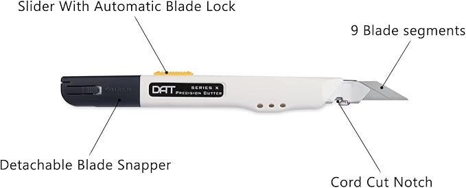 Utility Knife, DAT Series-X Portable Box Cutter, Fine Point Arts and Crafts - Image 3