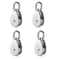 Rocaris 4 Pack M50 Single Pulley Snatch Block Lifting Crane Heavy Duty Swivel Hook 304 Stainless Steel, 3/8" Rope x 2" Sheave, 880lbs Load
