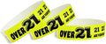 500 WristCo Over 21 Neon Yellow Tyvek Wristbands for Events - ¾” x 10” - Waterproof Recyclable Comfortable Tear Resistant Paper Bracelets Wrist Bands for Concerts Festivals Admission Party