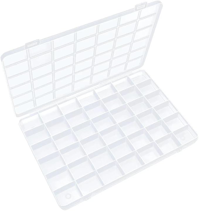 IOOLEEM 42 Grids Plastic Bead Organizer Box, Organizer Container Storage Box by IOOLEEM
