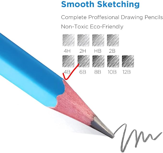 Sketch Pencils for Drawing 4B, Sketching & Doodling | Graphite Pencil for - Image 3