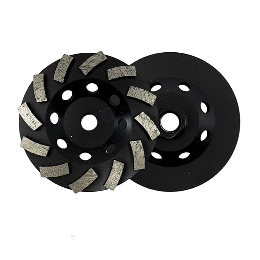 Benchmark Abrasives Grinding Wheels 4 1/2 Inch Threaded Swirly Turbo Diamond Cup Wheel with 5/8"-11 Arbor Hole for Masonry, Natural Stone, Concrete Grinding Wheel - Angle Grinder Attachments (4.5”)