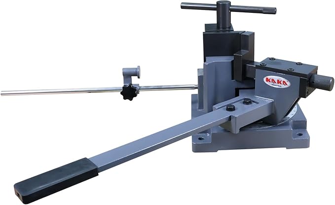 KAKA INDUSTRIAL Universal Bender, 120 Degree Manual Metal Bender, Strip Steel, Flat Steel, Round Steel, Angle Steel Rod Bender, Hot and Cold, Bar Bending Machine with Detachable Bending Lever UB-100A