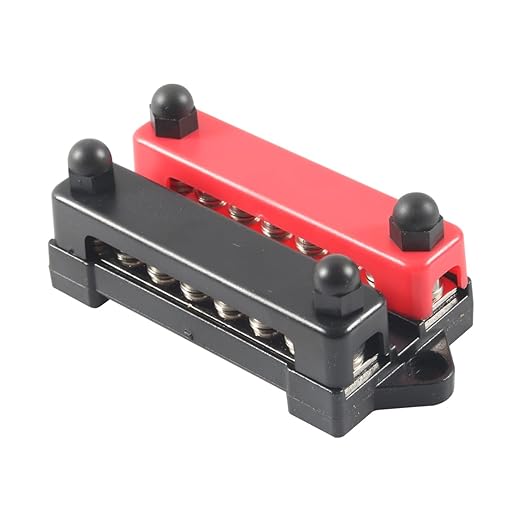 12V 12x8# Power Distribution Terminal Block Battery BusBar Set Negative/Positive Insulated Busbar for Auto Marine Car Trailer RV Boat Motorcycle UTV ATV