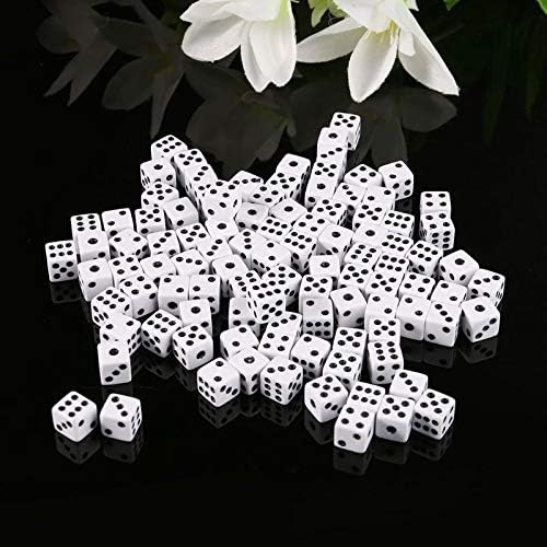 100Pcs 8mm White Dice, Adult Game Dice - Image 2