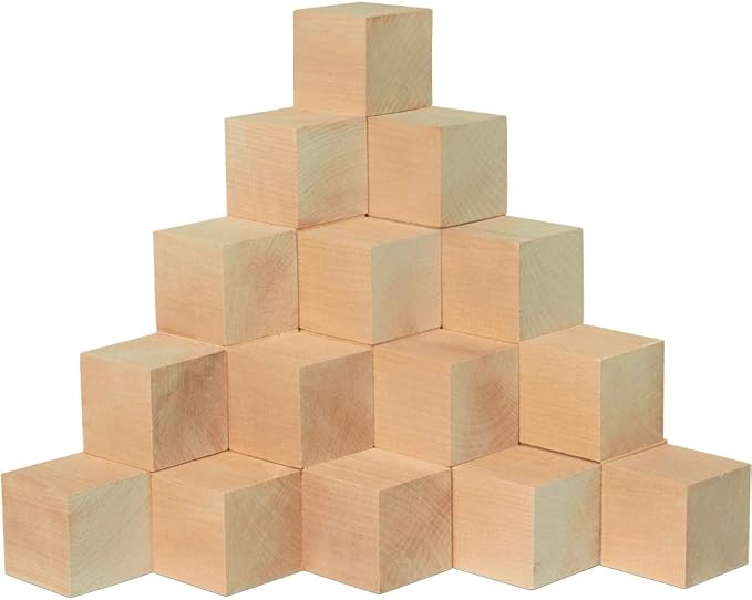 DIY Wood Cubes 2-inch, Wooden Blocks by Woodpeckers