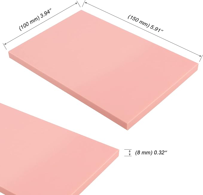 MOUYAT 10 Pack 4 x 6 Inch Pink Rubber Carving Blocks, Rubber Linoleum Block - Image 2