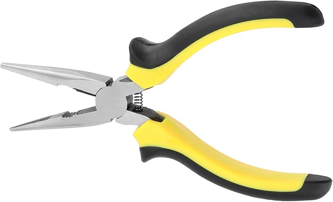 SINJEUN 15 Pack 6 Inch Needle Nose Pliers, Long Needle Nose Pliers with Wire Cutter, Insulated Handle Side Cutting Long Nose Pliers for Cutting and Bending Wire